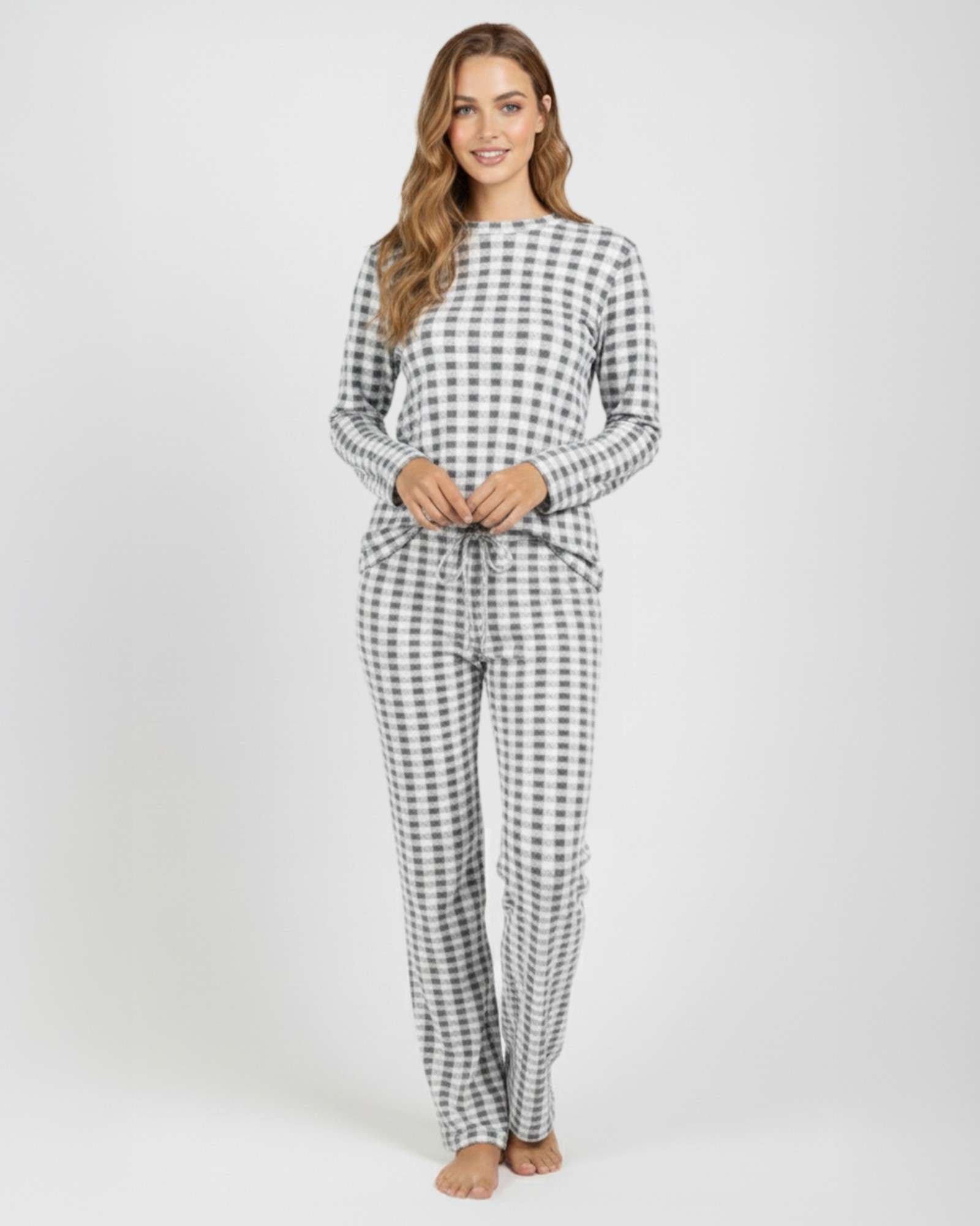 2 Pack: Women’s Pajama Set Super-Soft Long Sleeve Top With Pants