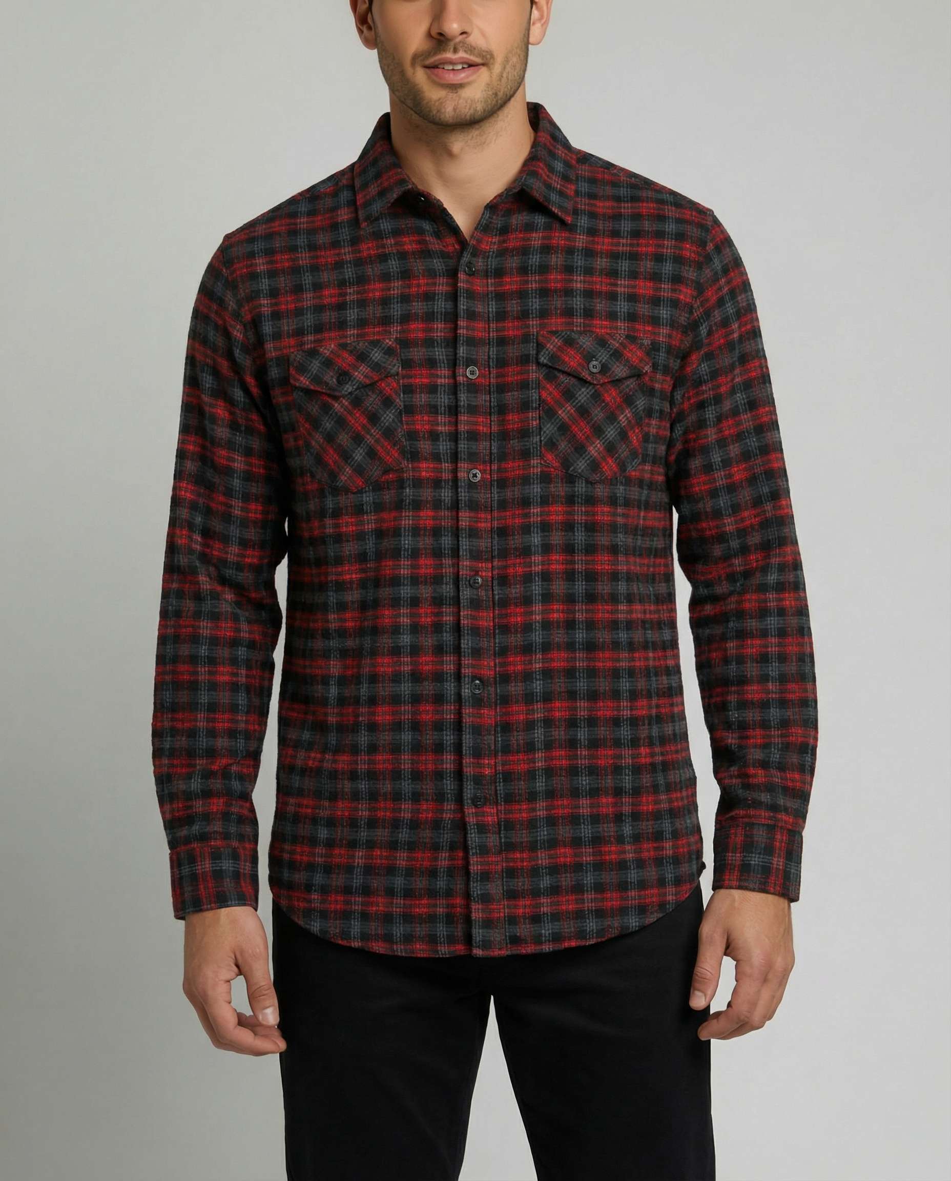 3 Pack: Men's Long-Sleeve Flannel Shirt