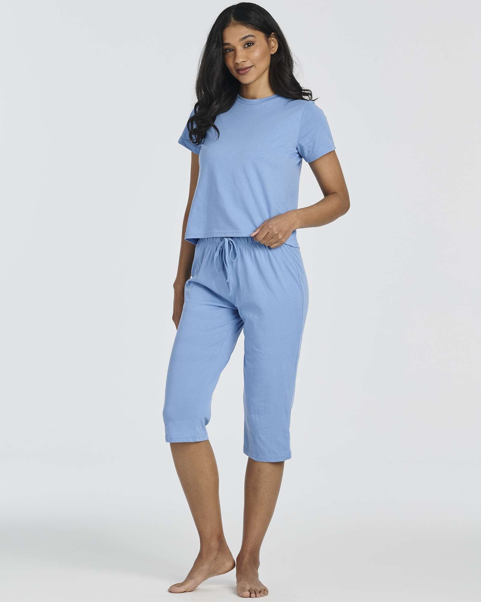 2 Pack: Women's Cotton Pajamas with Capri Pants