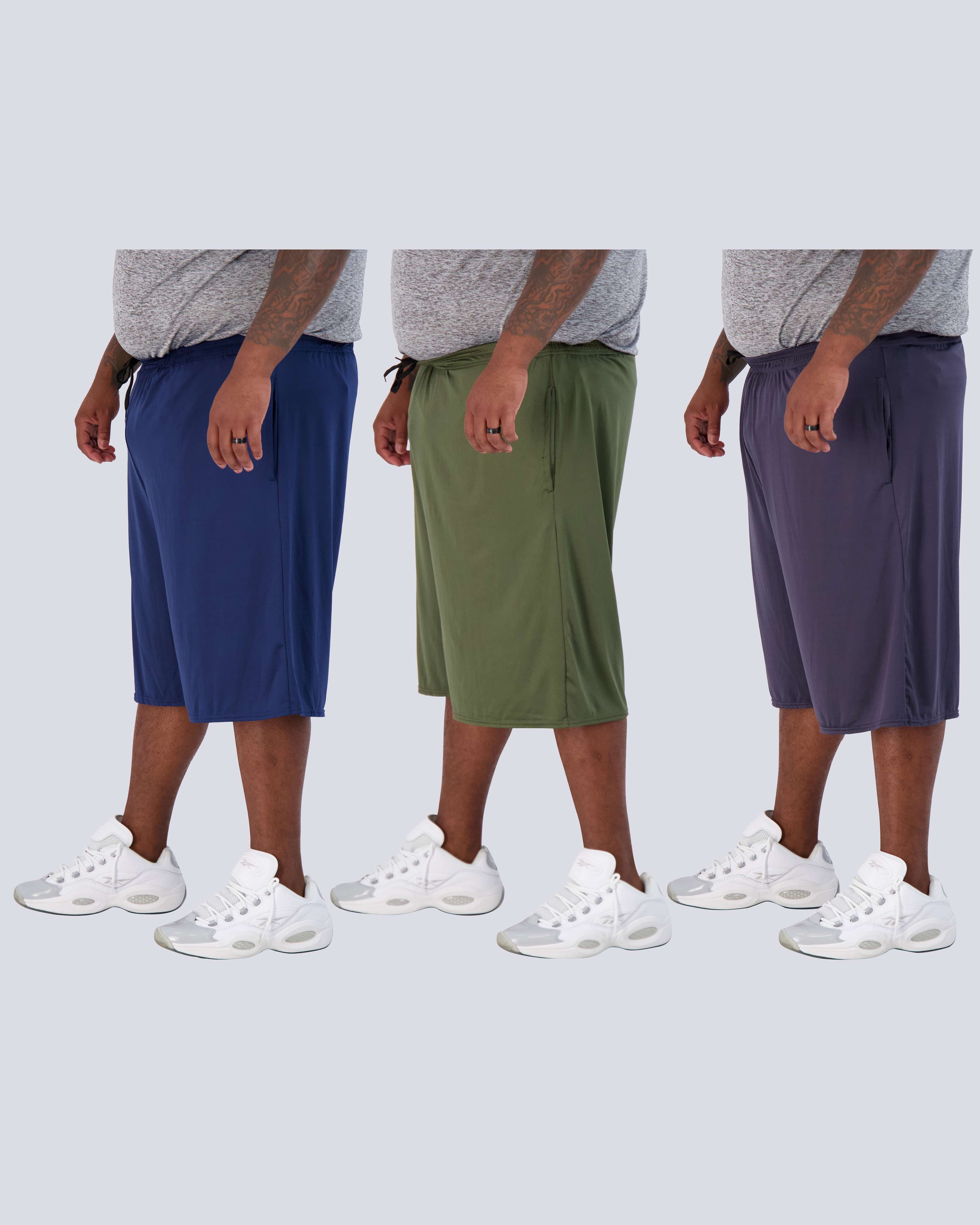 3 Pack: Men's Big & Tall Dry Fit & Mesh Performance Shorts