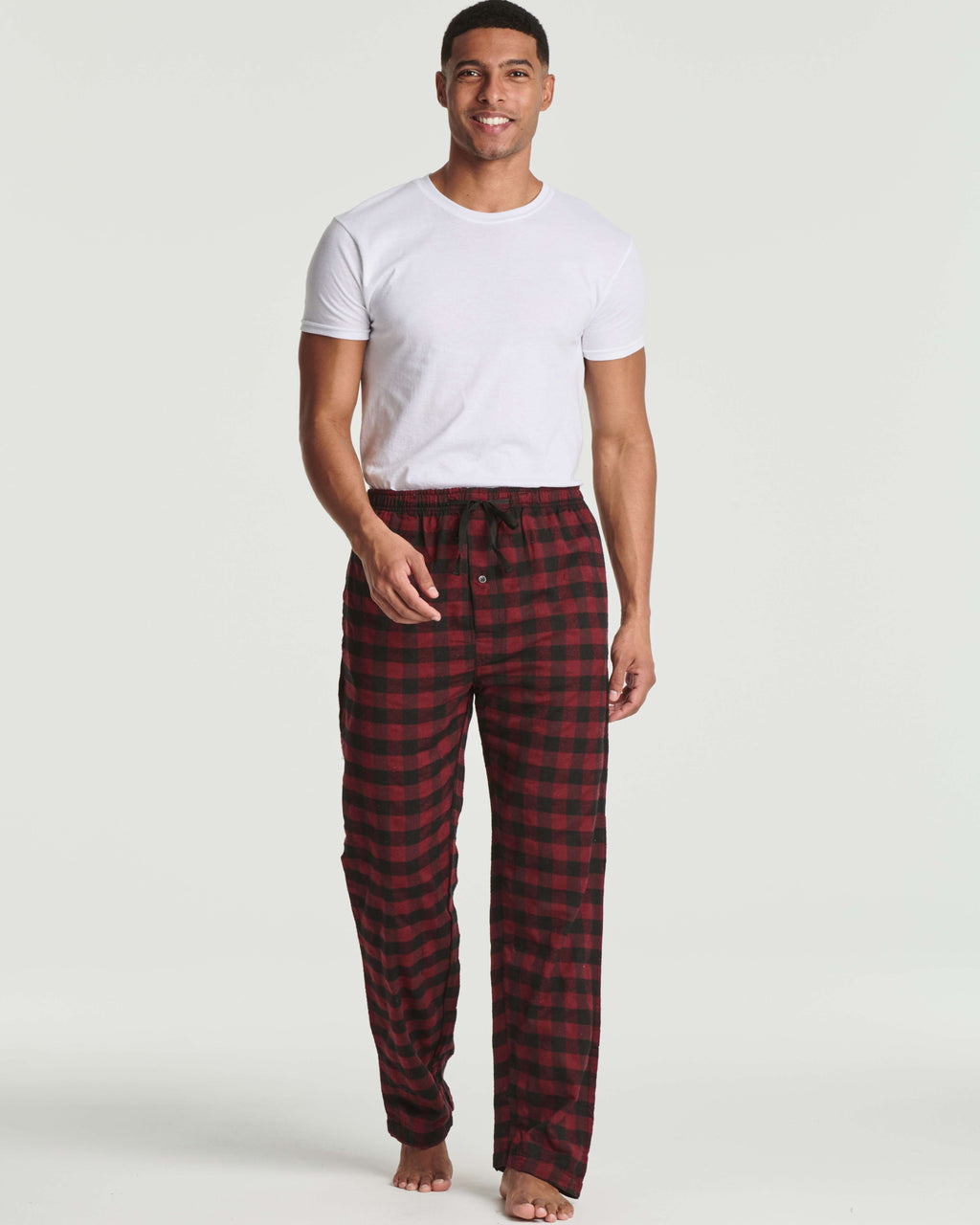 3 Pack: Men's Pajama Pants - Knit Cotton Flannel Plaid Lounge Bottoms- Button Fly (Available In Big & Tall)
