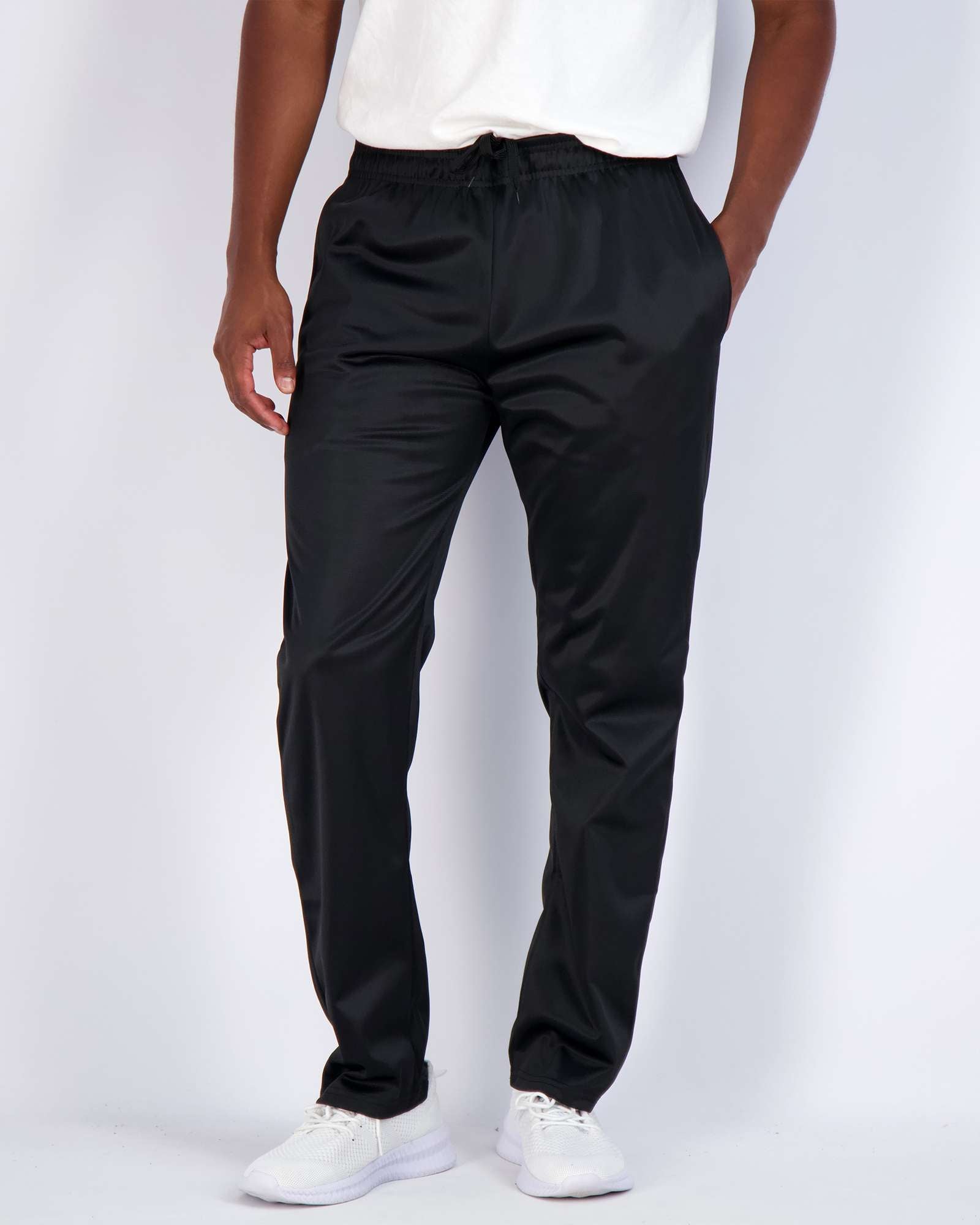 3 Pack: Mens Active Athletic Casual Tricot Open Bottom Sweatpants with Pockets (Available in Big & Tall)