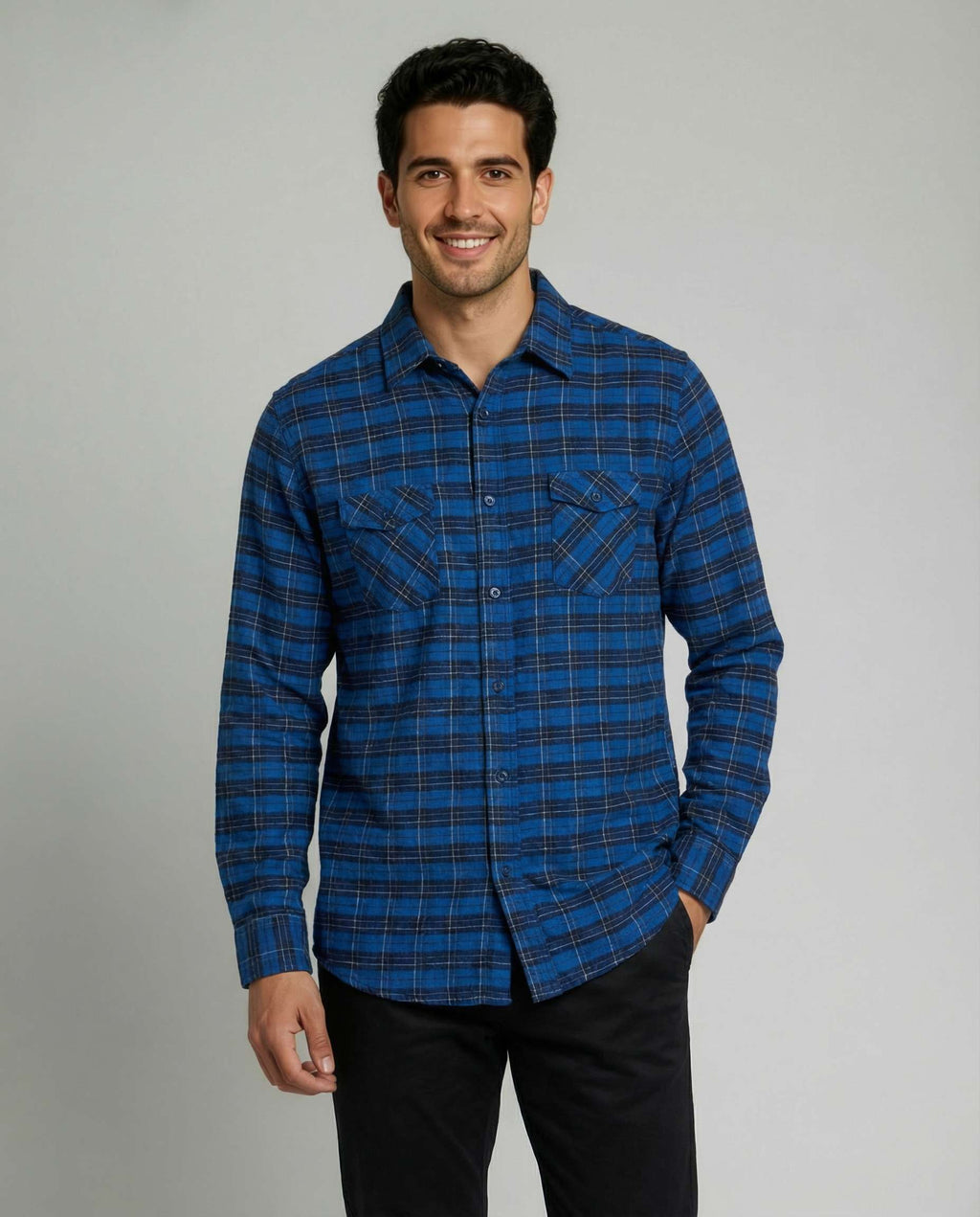 3 Pack: Men's Long-Sleeve Flannel Shirt