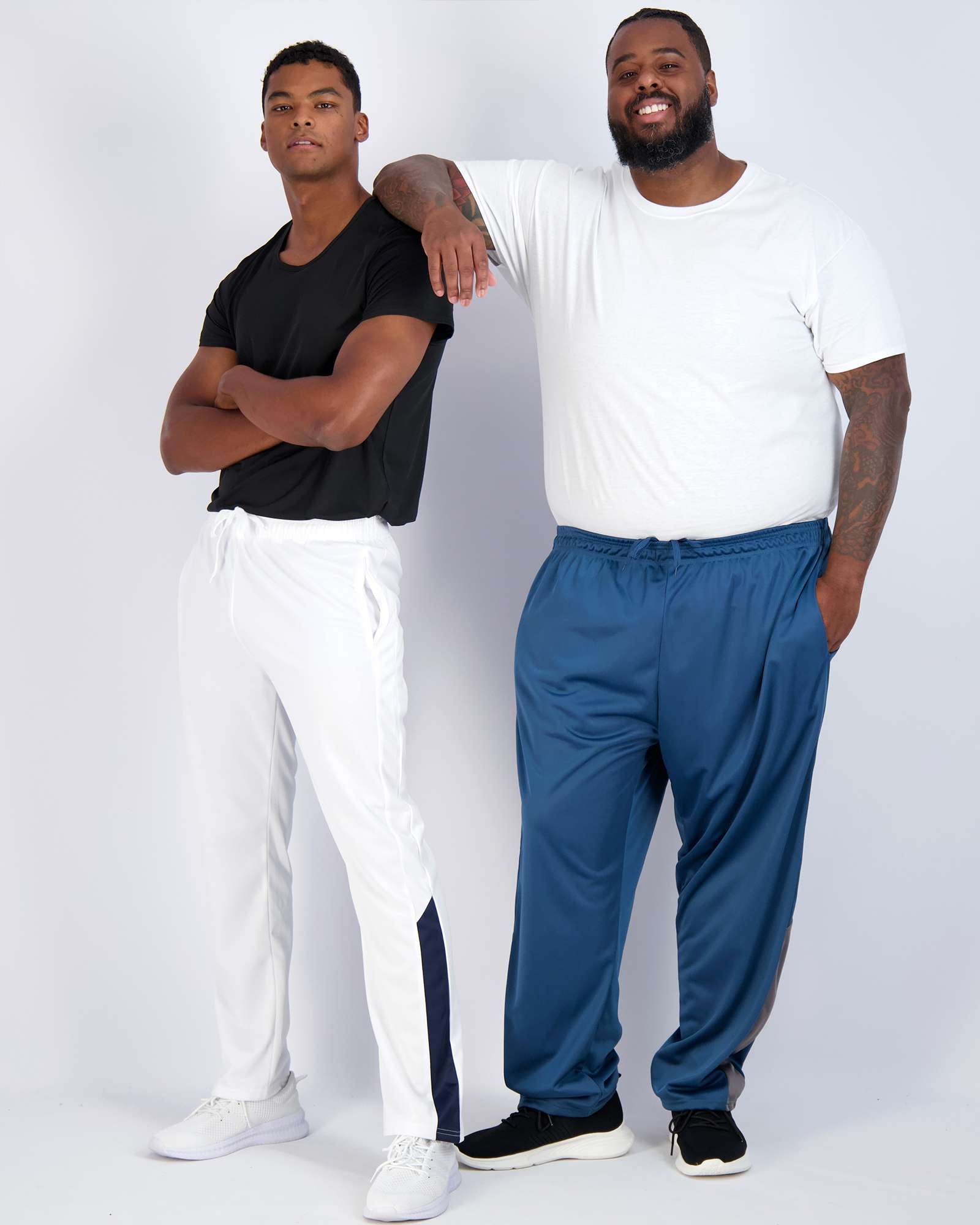 3 Pack: Mens Active Athletic Casual Tricot Open Bottom Sweatpants with Pockets (Available in Big & Tall)