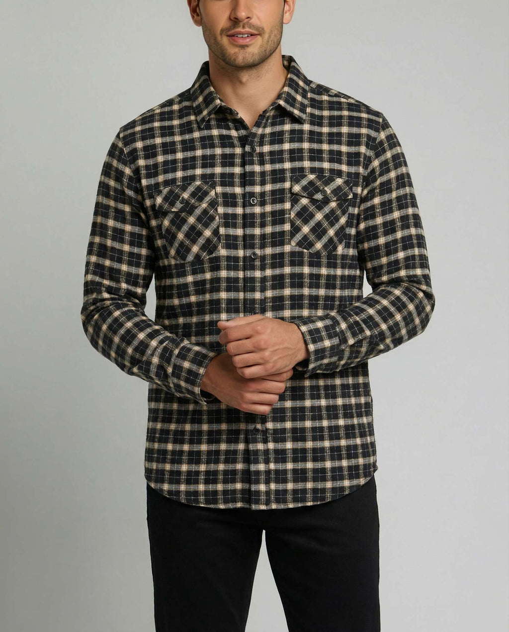 3 Pack: Men's Long-Sleeve Flannel Shirt