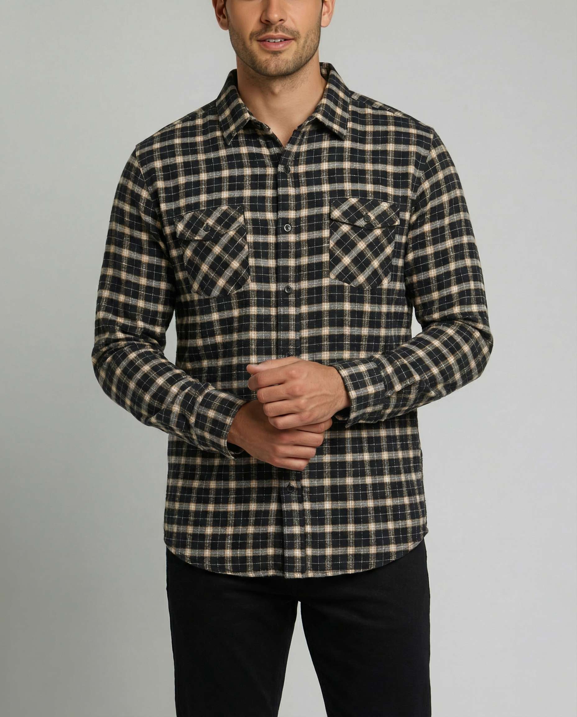 3 Pack: Men's Long-Sleeve Flannel Shirt