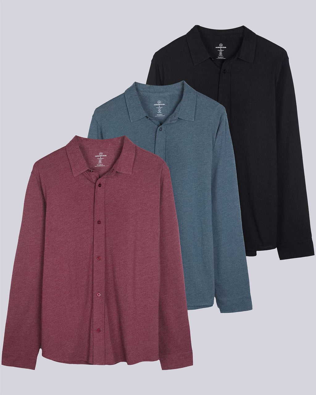 3 Pack: Men's Long Sleeve Button Down Shirt