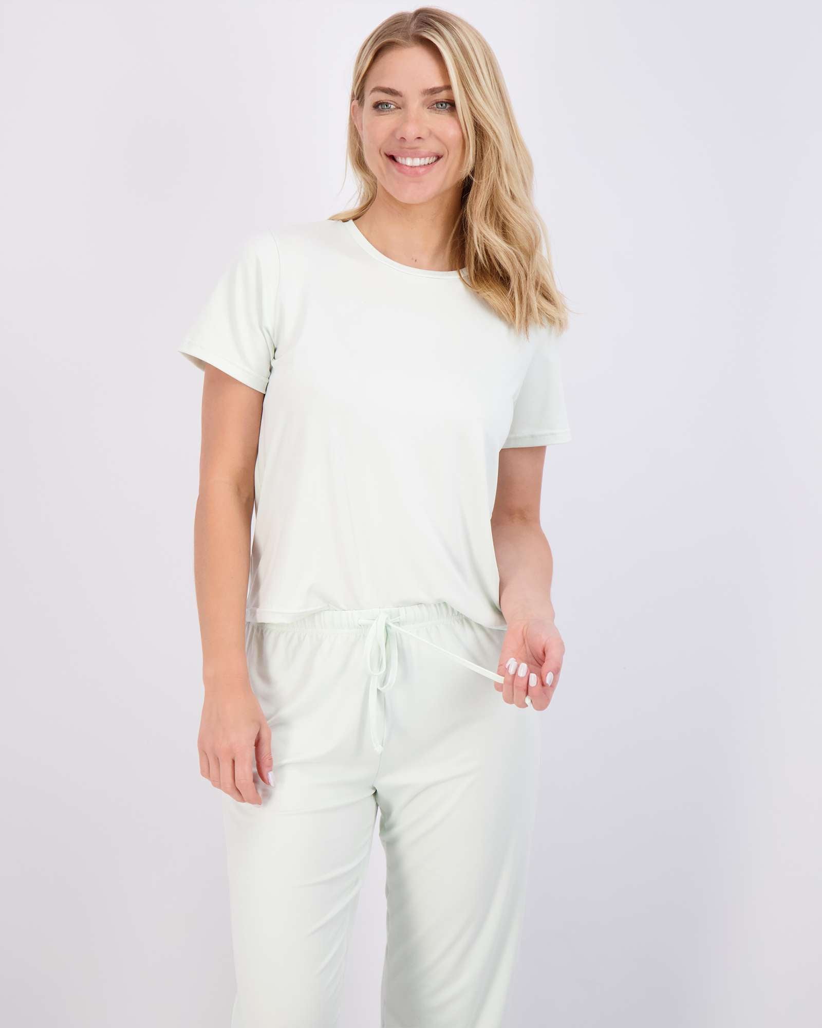 2 Pack: Women's Short-Sleeve PJ Top with Capri Pants