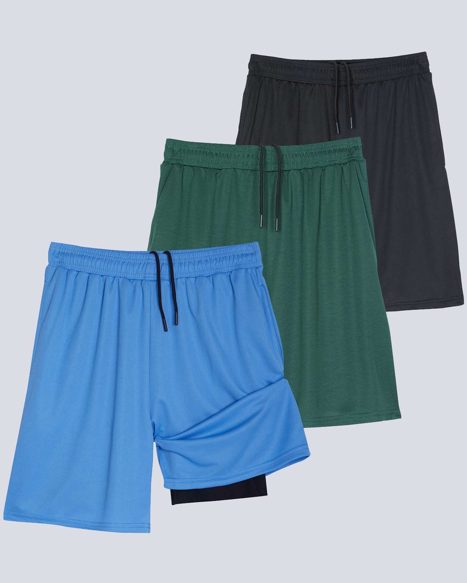 3 Pack: Men's 2-in-1 7" Running Shorts with Compression Liner (Available in Big & Tall)