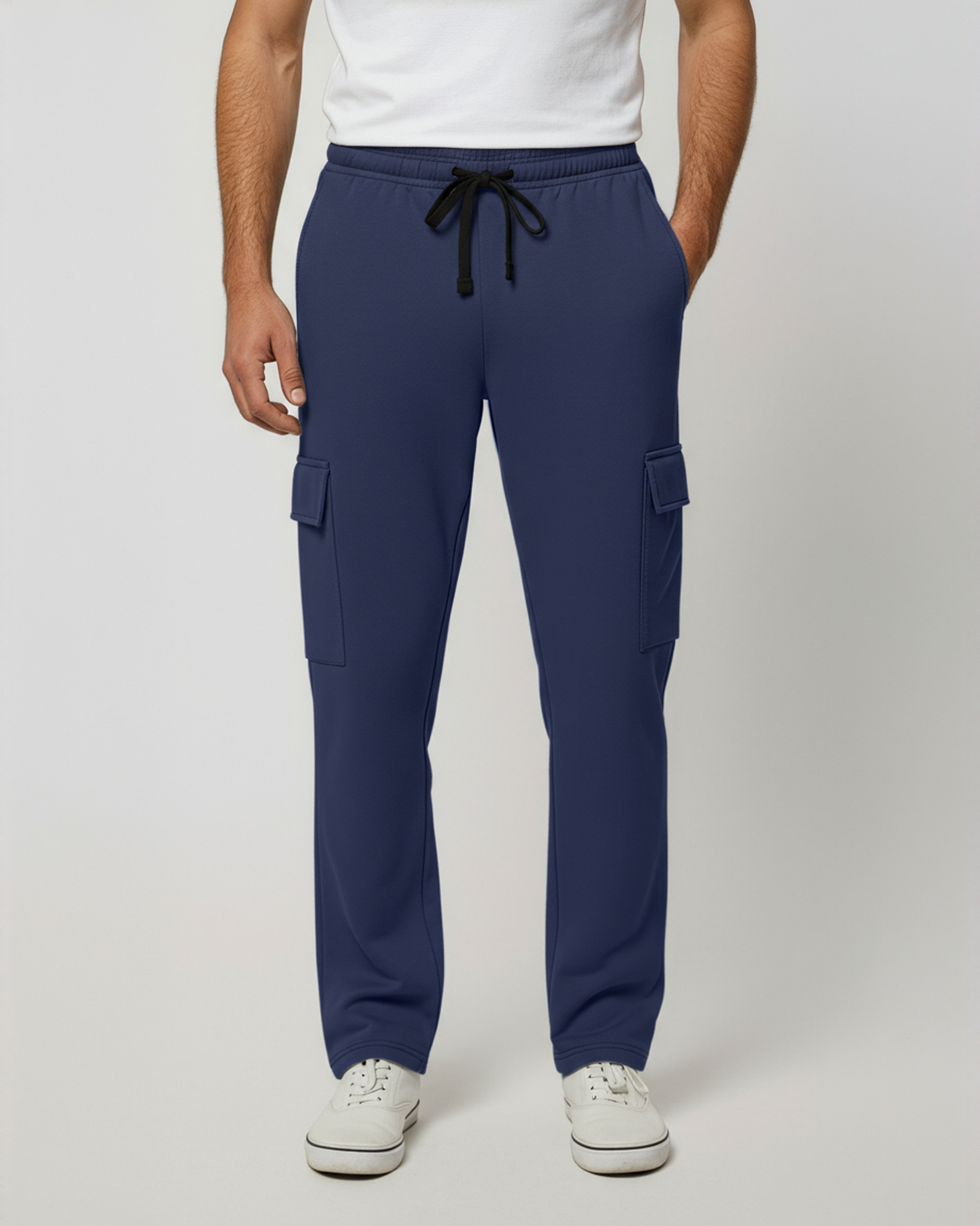 3 Pack: Mens Fleece Cargo Open Bottom Sweatpants