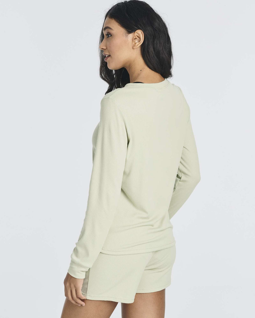 2 Pack: Women's Ribbed Knit Long Sleeve Top and Shorts Pajama Set (Available in Plus Size)