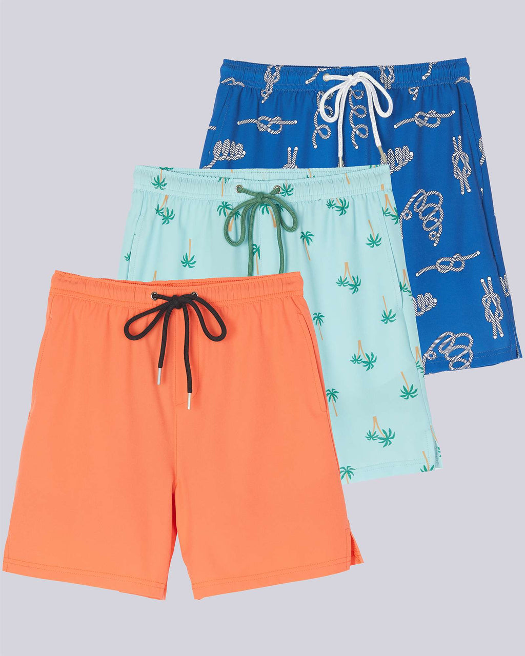3 Pack: Boys' 2-in-1 Swim Trunks with Compression Liner