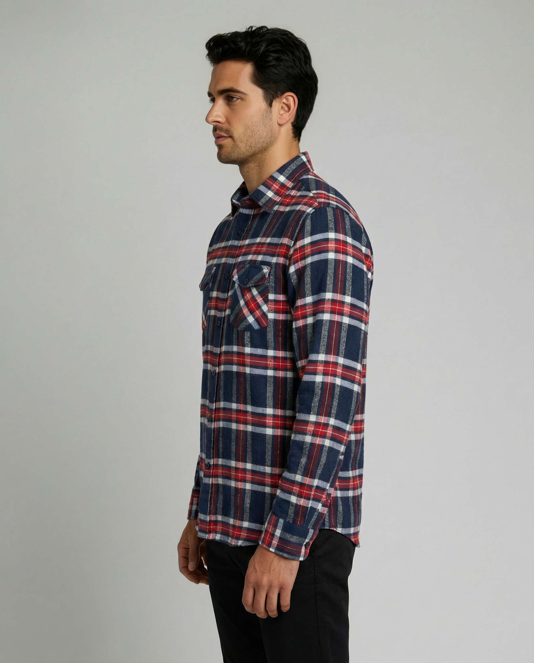 3 Pack: Men's Long-Sleeve Flannel Shirt