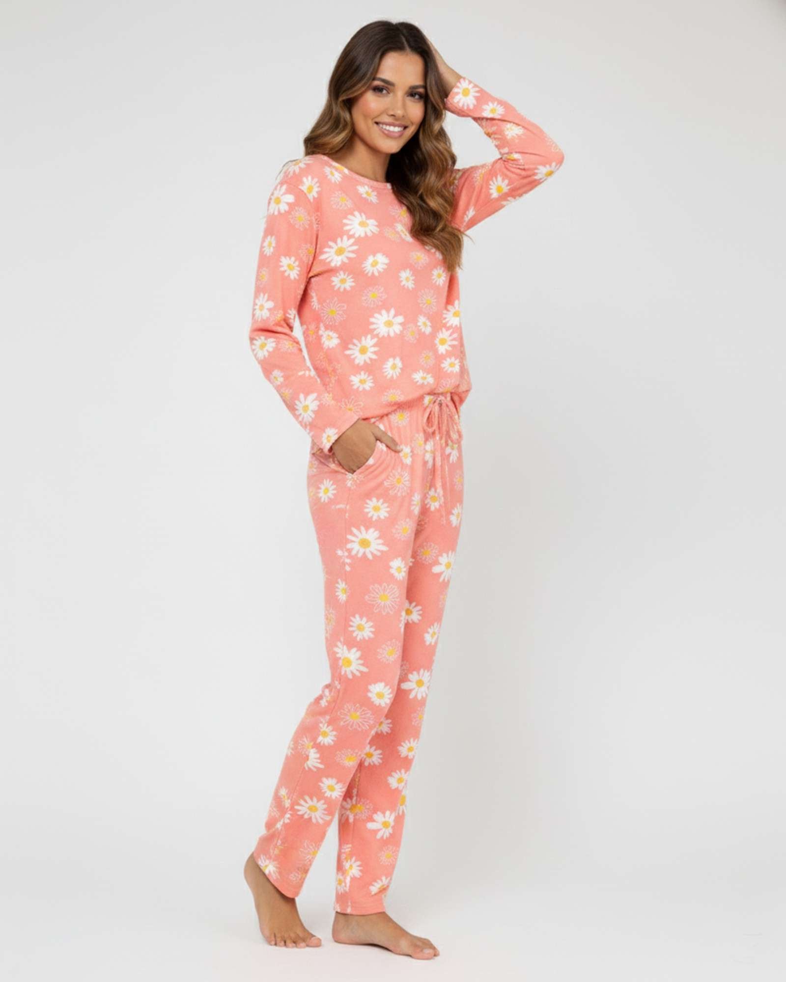 2 Pack: Women’s Pajama Set Super-Soft Long Sleeve Top With Pants