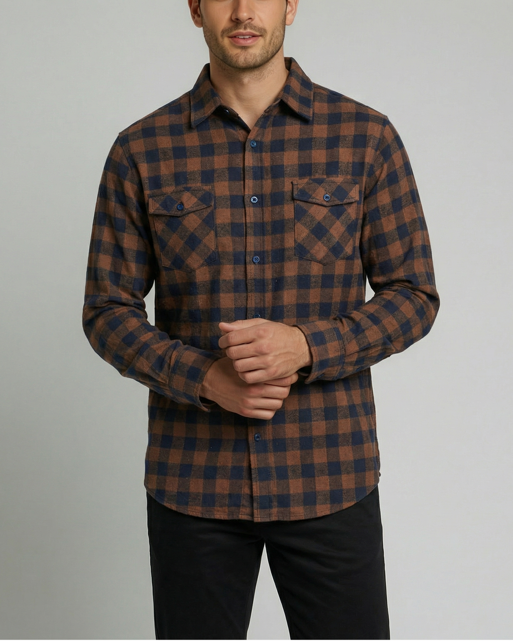 3 Pack: Men's Long-Sleeve Flannel Shirt