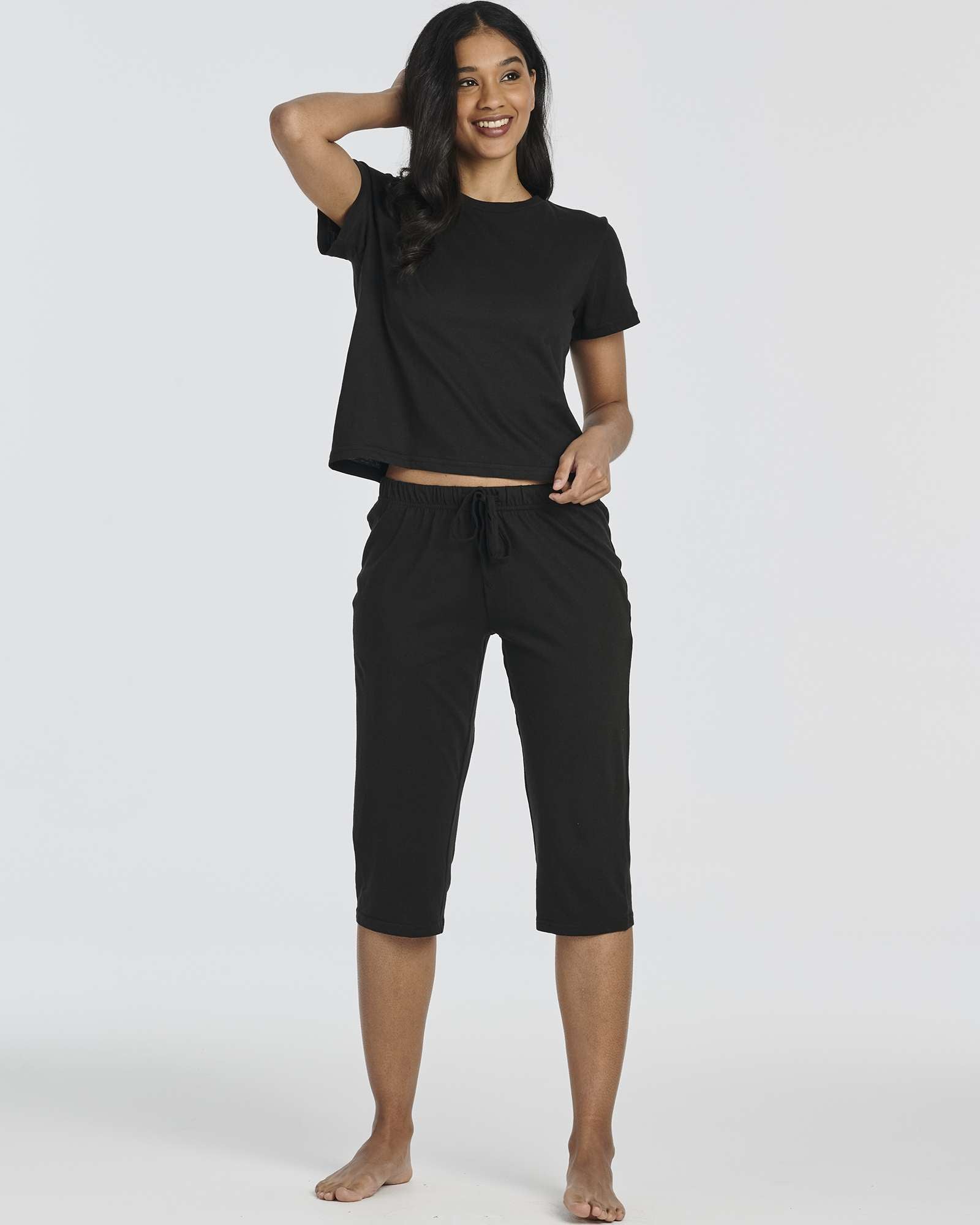 2 Pack: Women's Cotton Pajamas with Capri Pants