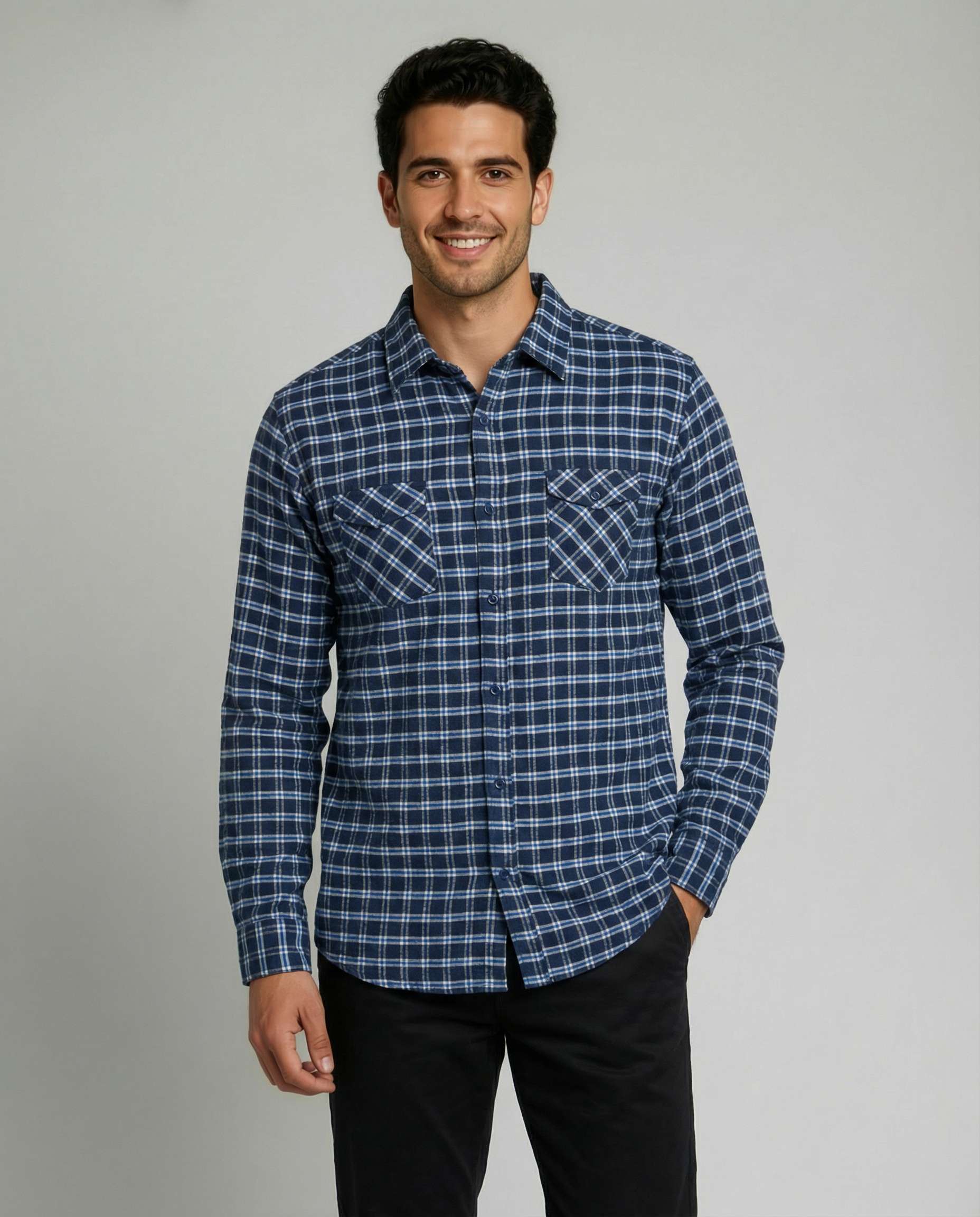 3 Pack: Men's Long-Sleeve Flannel Shirt