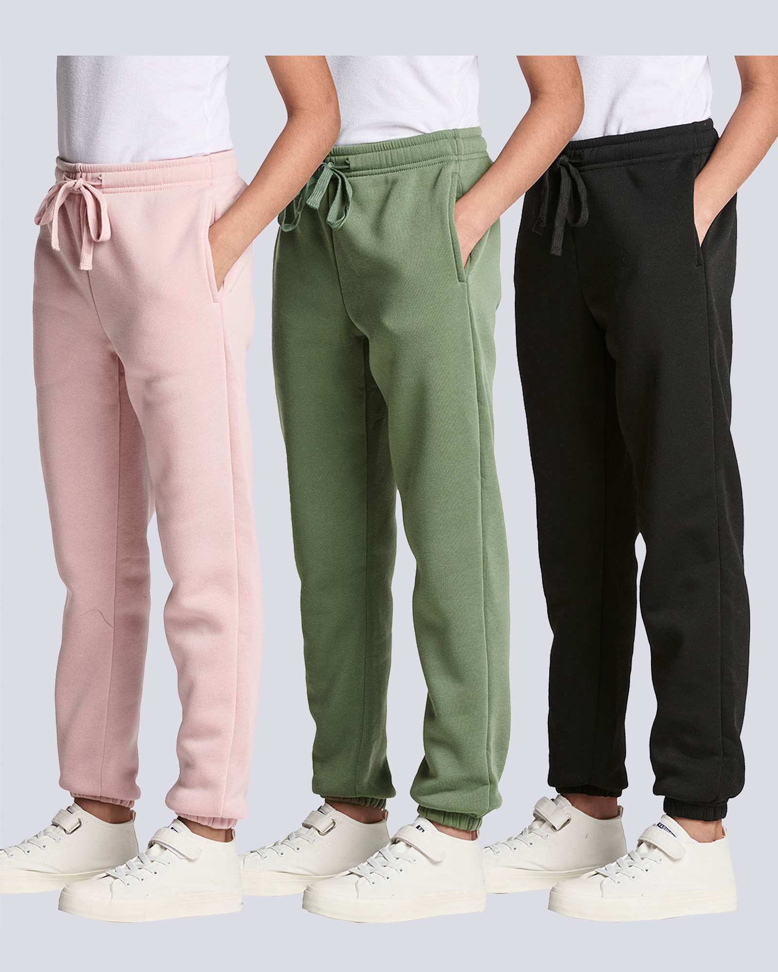 3 Pack: Girls' Sweatpants - Active Fleece Jogger Pants