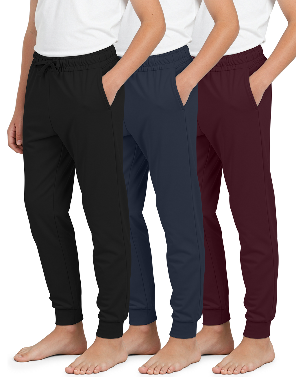 3 Pack: Boys’ Ultra-Soft Jogger Pajama Pants - Kids Lounge Pjs Sleepwear (Size 4-18)