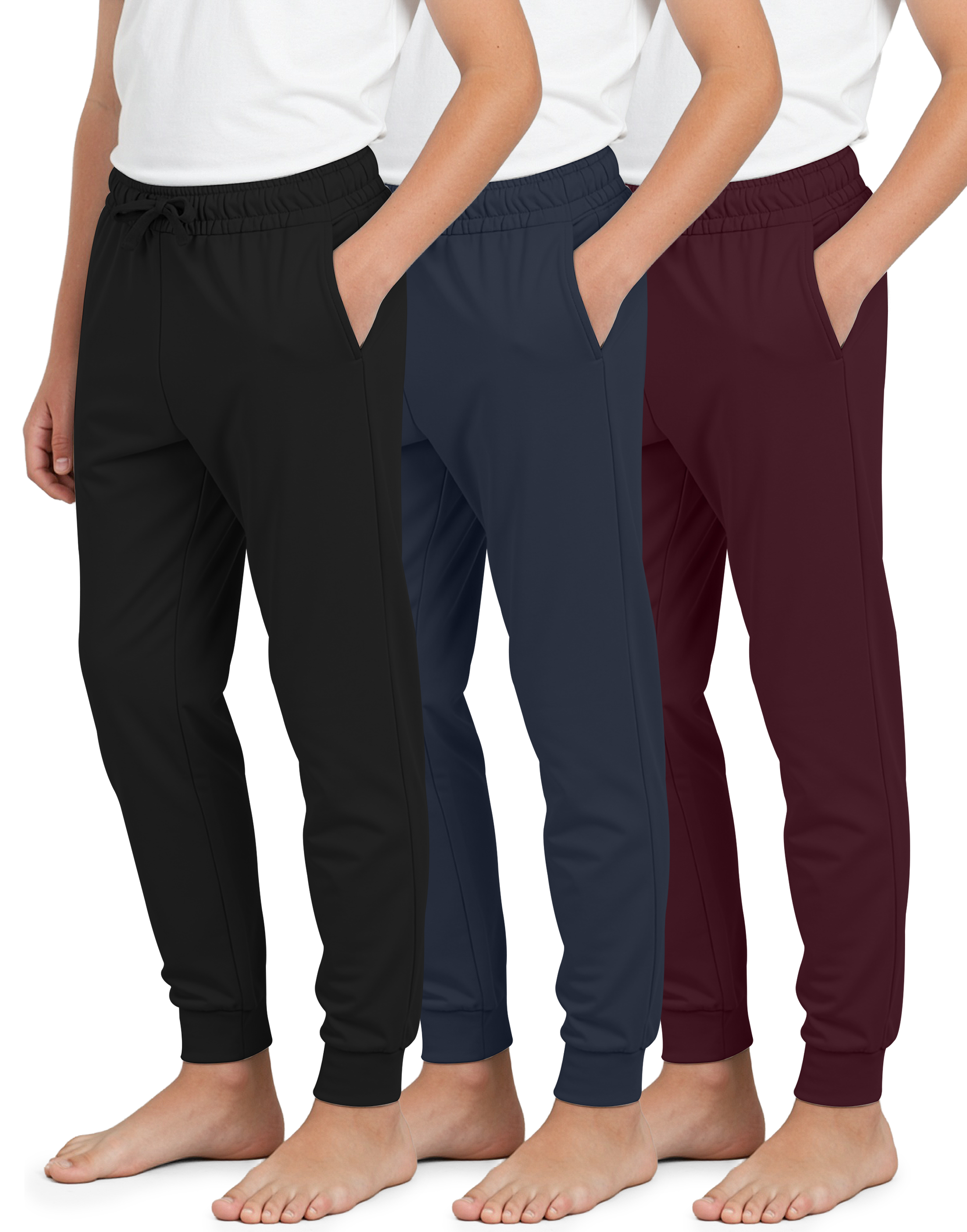 3 Pack: Boys’ Ultra-Soft Jogger Pajama Pants - Kids Lounge Pjs Sleepwear (Size 4-18)