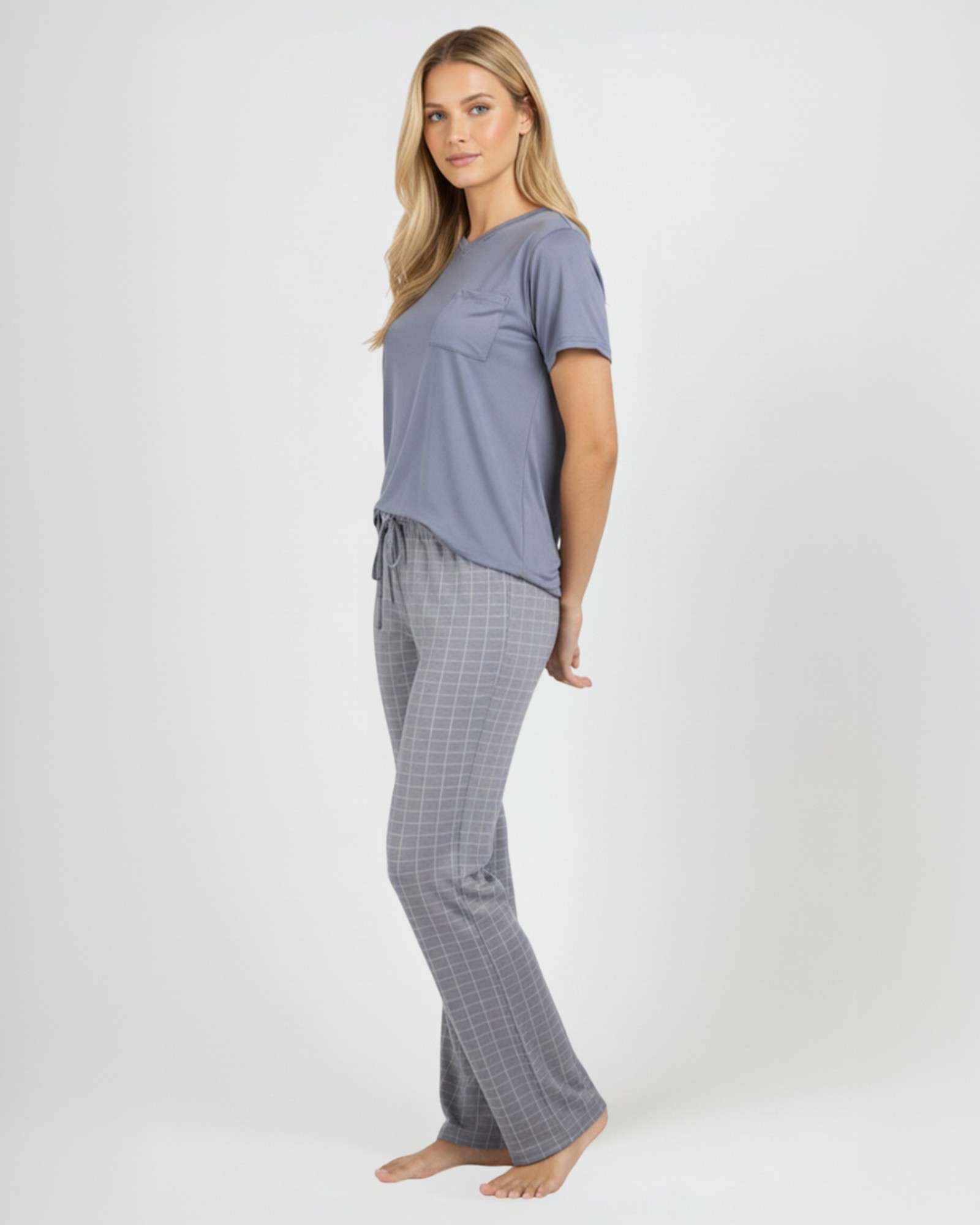 2 Pack: Women’s Pajama Set Super-Soft Short Sleeve V-Neck Top With Pants (Available in Plus Size)