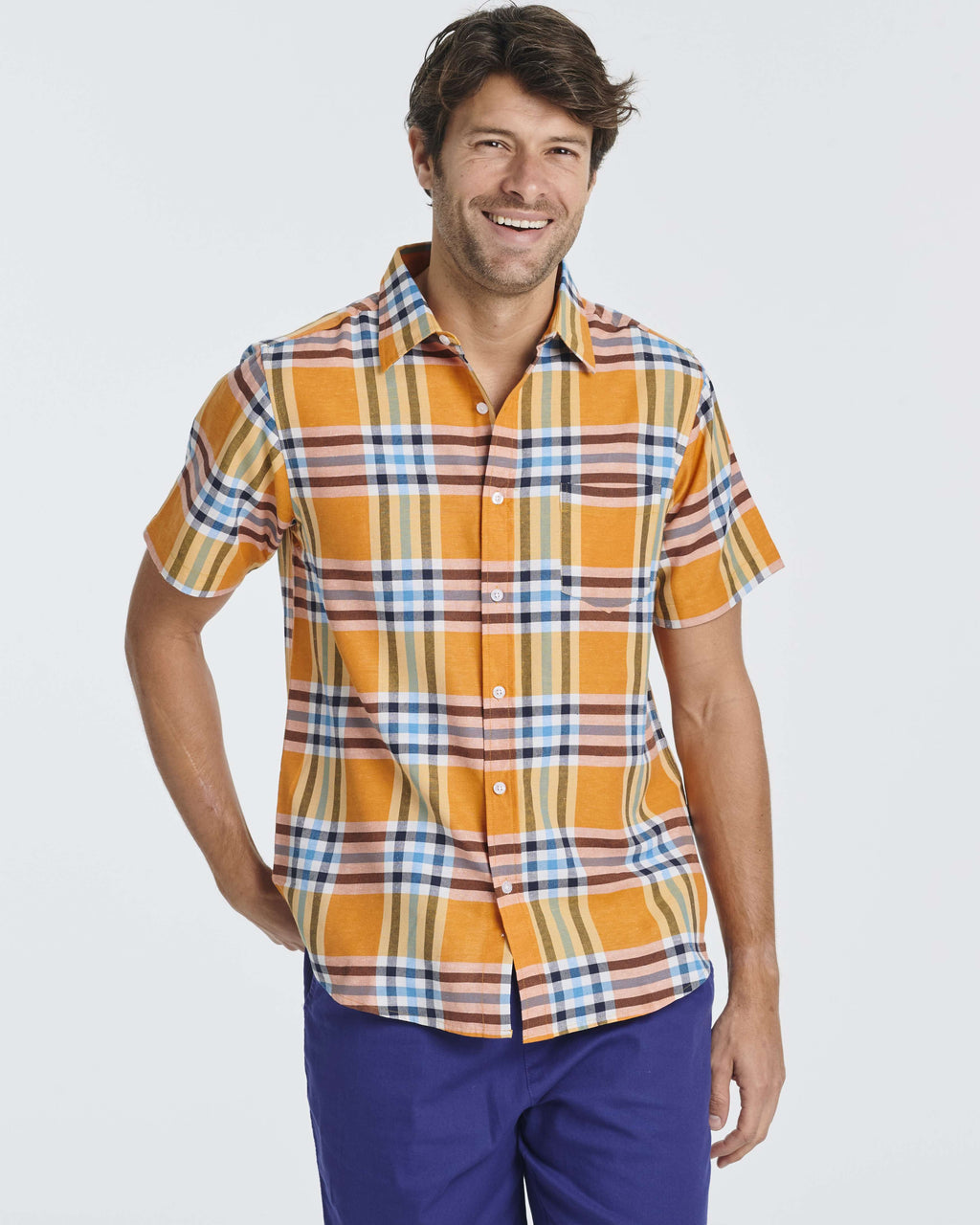 3 Pack: Men's Regular-Fit Short Sleeve Woven Shirt